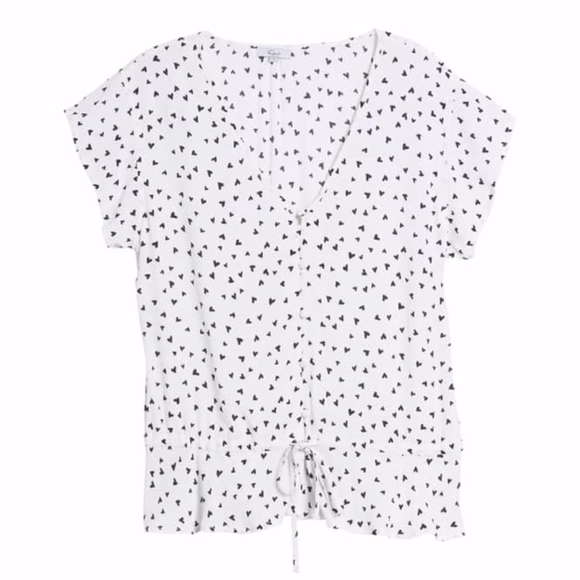 Rails Bretton Mini Heart Button Down Blouse S - Picture 5 of 8